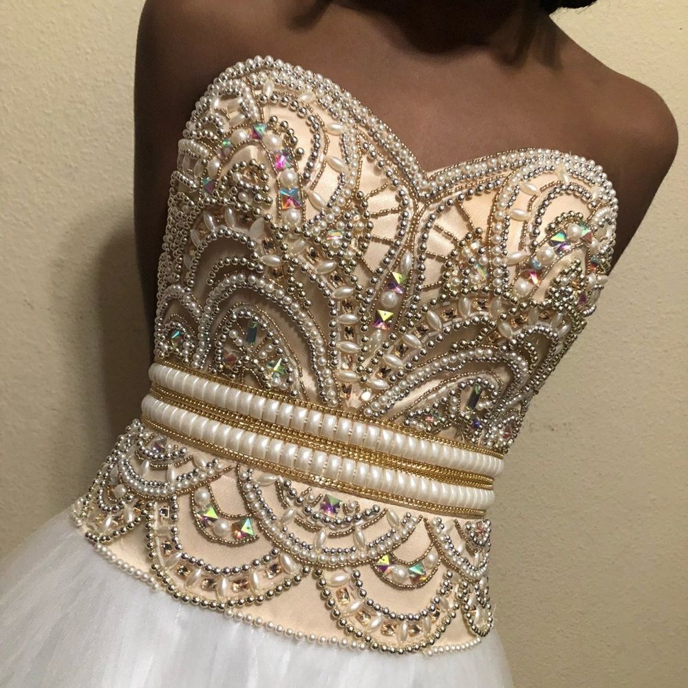 Madison James Strapless Prom Dress Size 2 - Picture 7 of 16